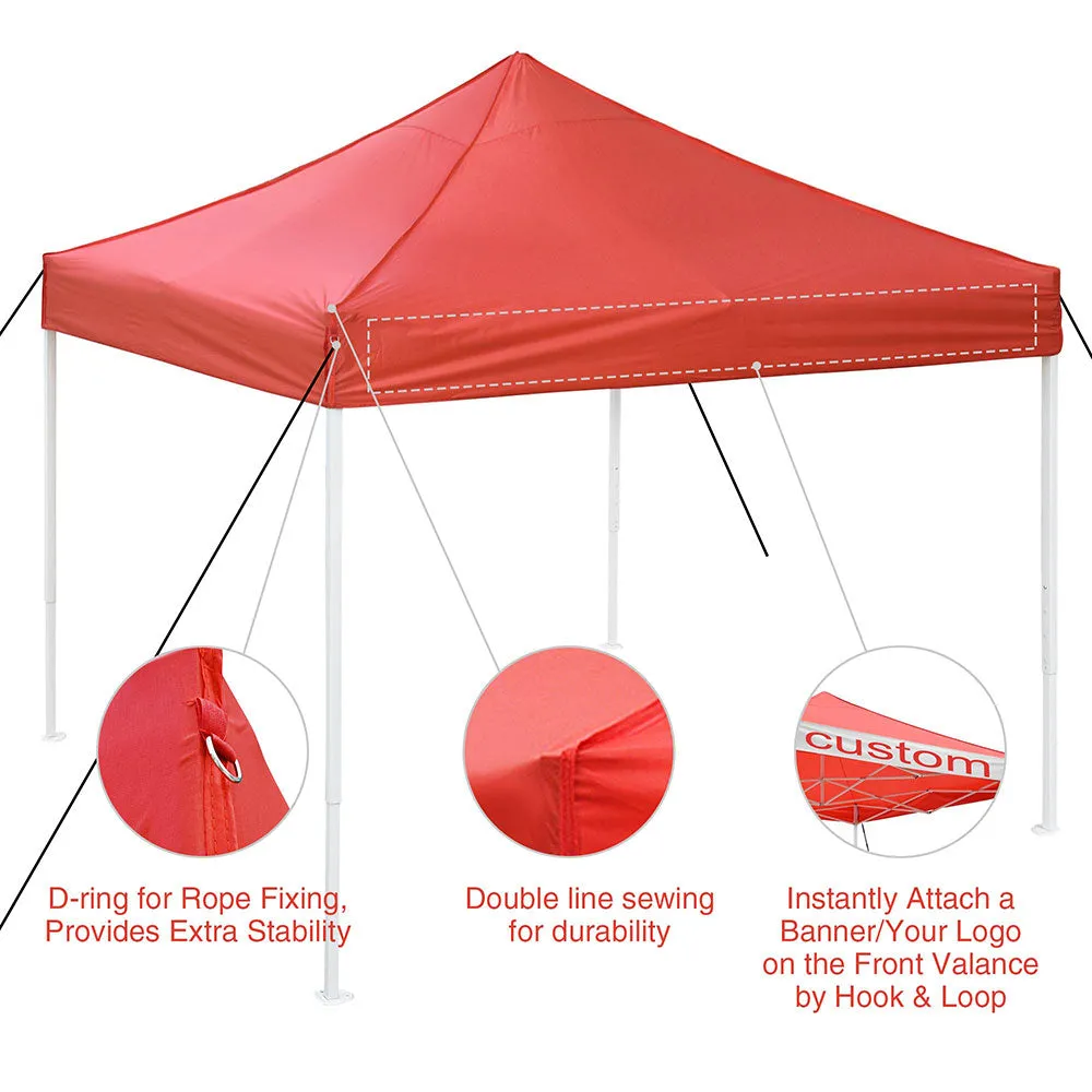 Yescom 10x10' Easy Pop Up Canopy Tent 420D Instant Shelter Outdoor Party Wedding Folding Commercial w/ Carry Bag Red